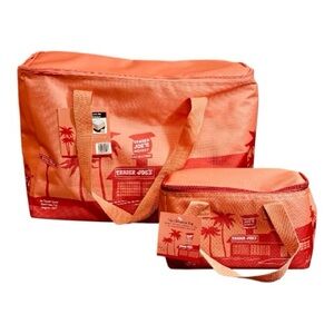 Trader Joe’s Large Peach color tote grocery bag with matching lunch cooler